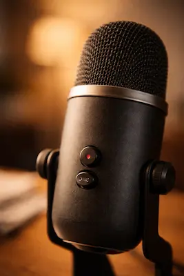 close up of a mike nothing in the background