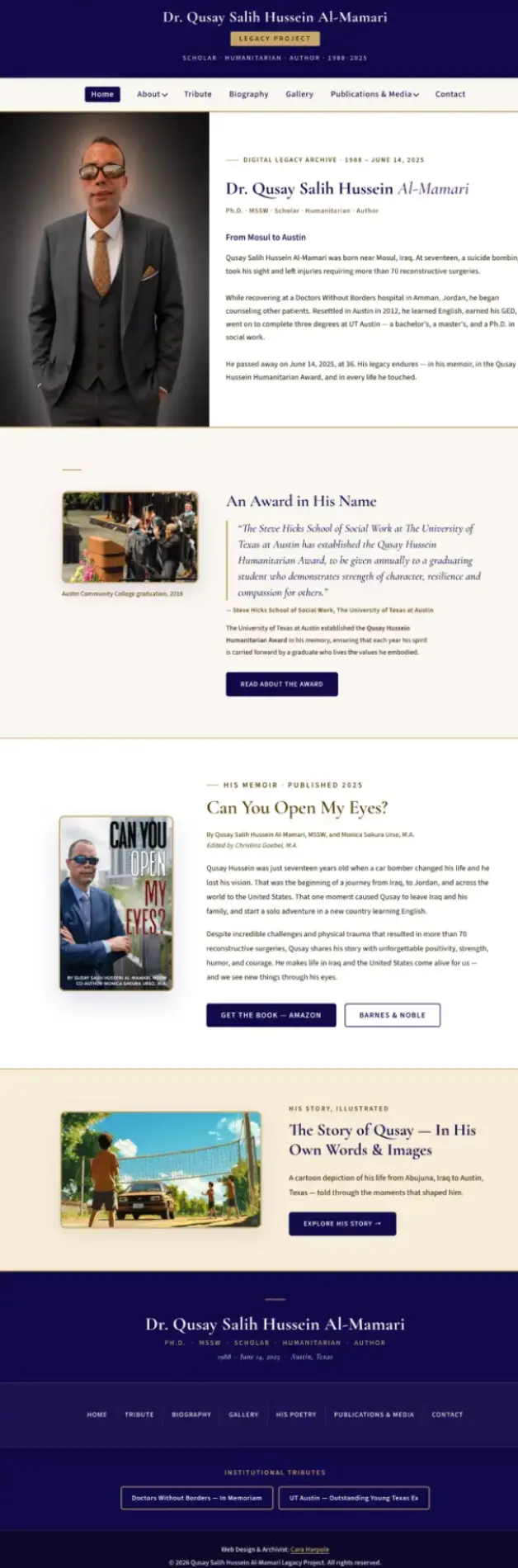 Dr. Qusay Salih Hussein Al-Mamari legacy website homepage