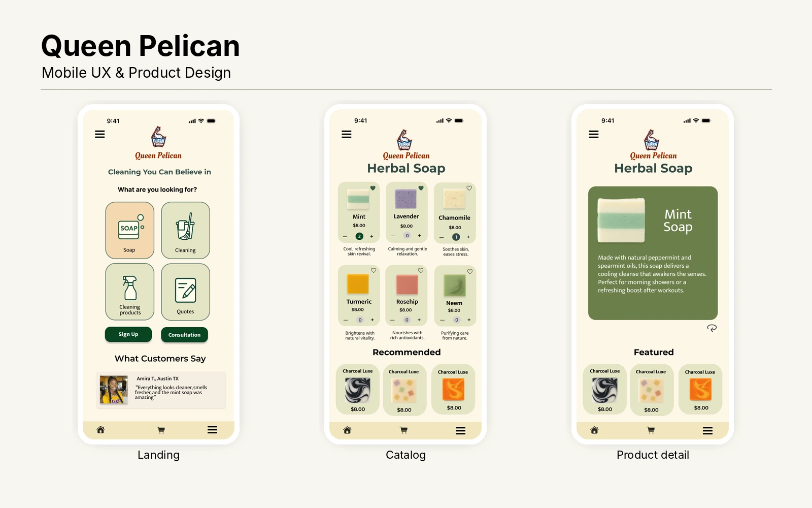 Queen Pelican UX design case study cover